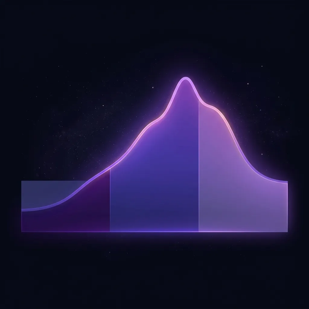 Una curva de tensión dramática que asciende hasta un pico pronunciado y luego desciende, dividida en tres zonas, sobre un fondo estrellado violeta