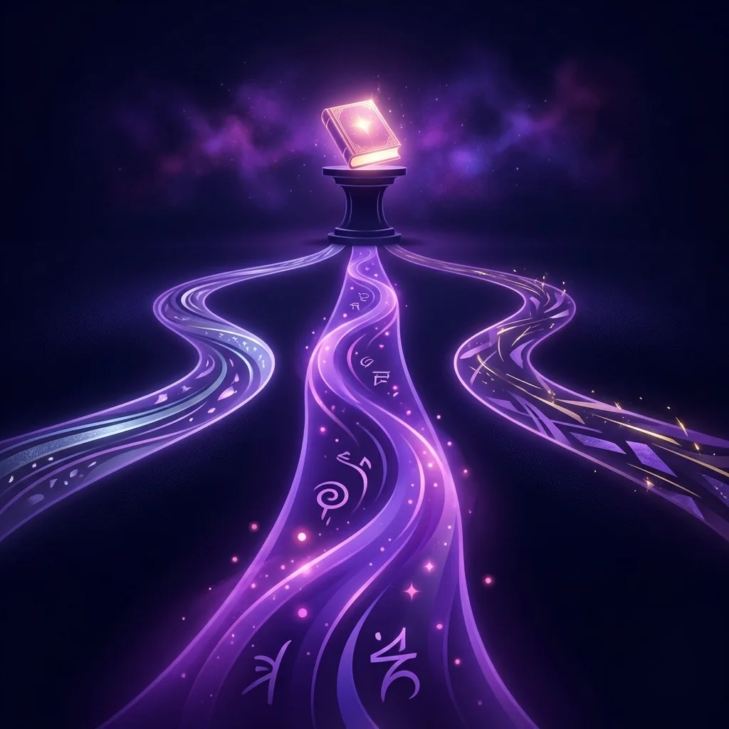 Scriptum, Sudowrite and NovelCrafter set against each other as three roads to the same novel, under a violet light