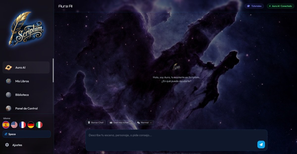 Aura AI de Scriptum generando una escena de ficción a partir de un prompt